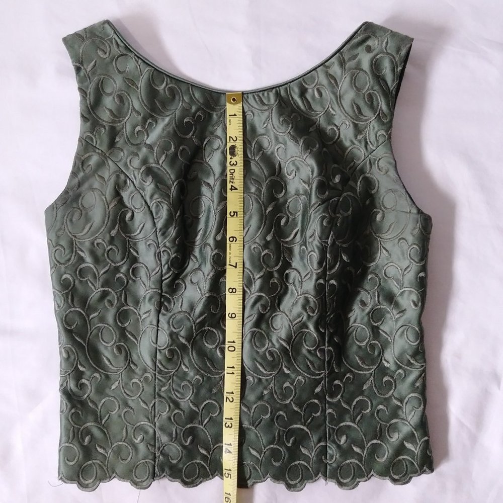 Vintage 2-Piece Formal Bridesmaid Dress Olive Green Professional Hand Sewn - Picture 8 of 16